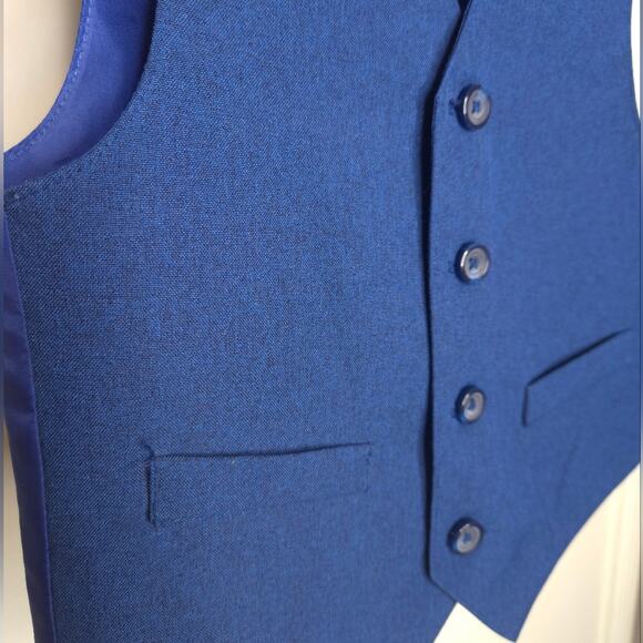 VAN HEUSEN Royal Blue Button Front Vest Boys Size 4 - Picture 2 of 7